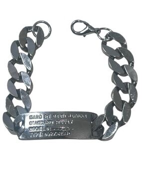 Marc by Marc Jacobs Standard Supply ID  Silver Tone Chunky Streetwear Bracelet